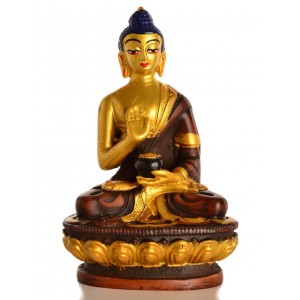 Amoghasiddhi Buddha Statue 11,5 cm Resin golden